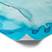 Aquastruktur mit Goldfäden Poster (Ecke)