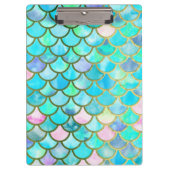 Aquastuft aquamarine blaue Watercolor-Meerjungfrau Klemmbrett (Vorderseite)