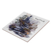 Aquatercolor Buddha Friedliche Stunde Keramik Tile Fliese (Seite)