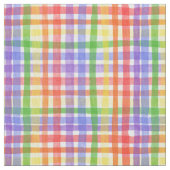 Aquatercolor Rainbow Kariert / Gingham Stoff (Nahaufnahme)