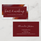 Aquatercolor Red Agate Geode Visitenkarte (Vorne/Hinten)