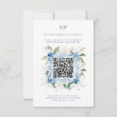 Aquatercolor Santorini Griechenland | QR Code Wedd RSVP Karte (Rückseite)