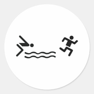 Aquathlon-Symbol Runder Aufkleber