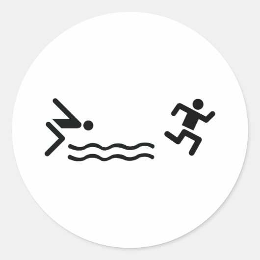 Aquathlon-Symbol Runder Aufkleber (Vorderseite)