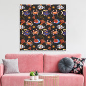 Aquatic animals pattern | ocean underwater life 11 leinwanddruck (Insitu (Wohnzimmer))