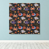 Aquatic animals pattern | ocean underwater life 11 leinwanddruck (Insitu (Holzboden))