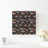 Aquatic animals pattern | ocean underwater life 12 quadratische wanduhr (Zuhause)