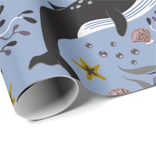 Aquatic animals pattern | ocean underwater life 19 geschenkpapier (Rolleneckpunkt)