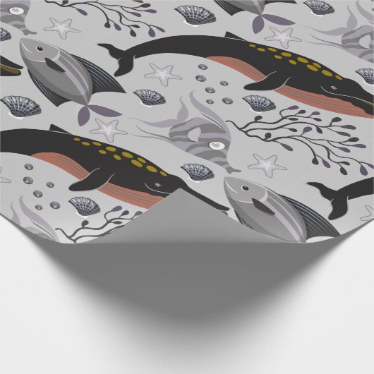 Aquatic animals pattern | ocean underwater life 22 geschenkpapier (Ecke)