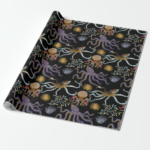 Aquatic animals pattern ocean underwater life 29 geschenkpapier