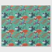 Aquatic animals pattern | ocean underwater life 33 geschenkpapier (Flach)