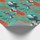 Aquatic animals pattern | ocean underwater life 33 geschenkpapier (Ecke)