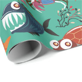 Aquatic animals pattern | ocean underwater life 33 geschenkpapier (Rolleneckpunkt)