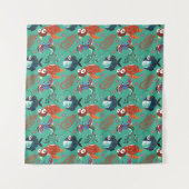 Aquatic animals pattern | ocean underwater life 33 wandteppich (Vorderseite)