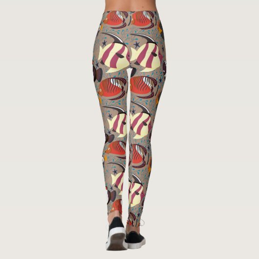 Aquatic animals pattern | ocean underwater life 41 leggings (Rückseite)