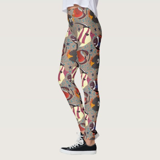 Aquatic animals pattern | ocean underwater life 41 leggings (Links)