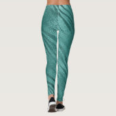 Aquatic Aquamarin Tropical Zebra Leggings (Rückseite)