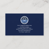 Aquatic Blue Waters Gold Border Swimming Pool Visitenkarte (Rückseite)