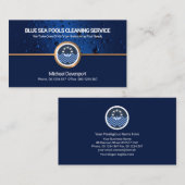 Aquatic Blue Waters Gold Border Swimming Pool Visitenkarte (Vorne/Hinten)