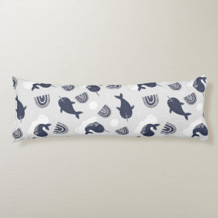 Aquatic Boho Narwhals unter Sea Boys Room Seitenschläferkissen