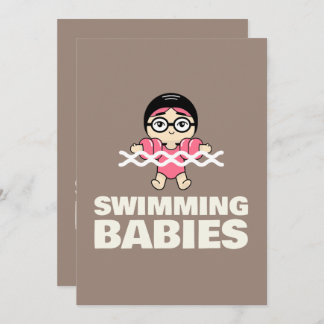 Aquatic Center Swimming Lesson Water Logo Art Einladung
