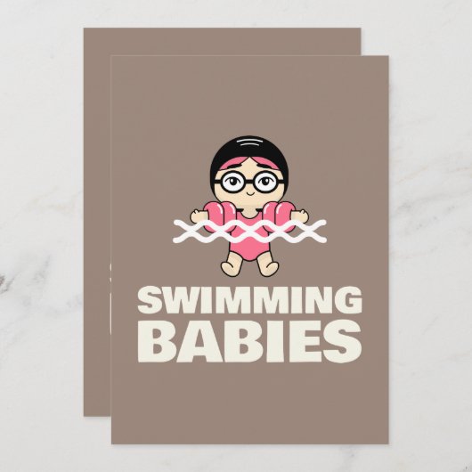 Aquatic Center Swimming Lesson Water Logo Art Einladung (Vorne/Hinten)