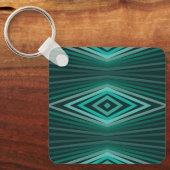 Aquatic Colors In Angled Watercolor Paint Stripes Schlüsselanhänger (Vorderseite)