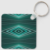 Aquatic Colors In Angled Watercolor Paint Stripes Schlüsselanhänger (Rückseite)