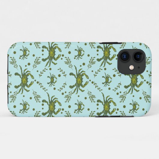 Aquatic Crabs Pattern Case-Mate iPhone Hülle (Rückseite (Horizontal))