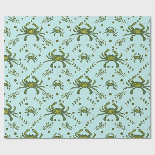 Aquatic Crabs Pattern Geschenkpapier (Flach)
