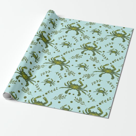 Aquatic Crabs Pattern Geschenkpapier (Ungerollt)