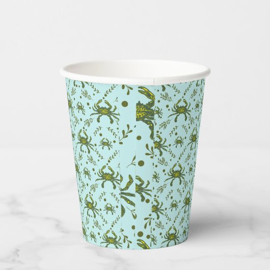 Aquatic Crabs Pattern Pappbecher (Rechts)
