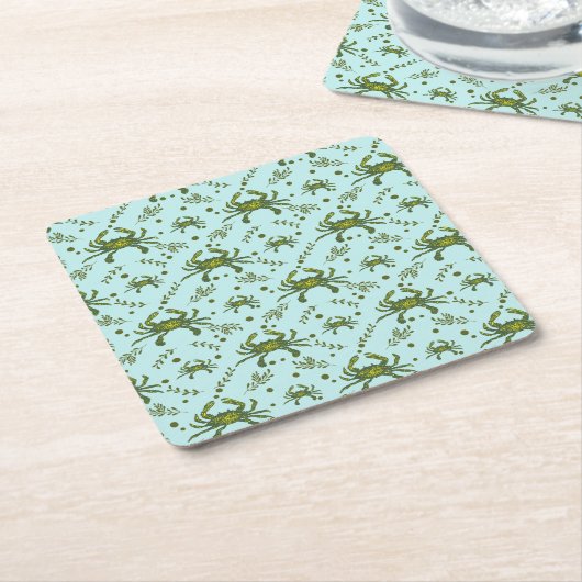 Aquatic Crabs Pattern Rechteckiger Pappuntersetzer (angewinkelt)