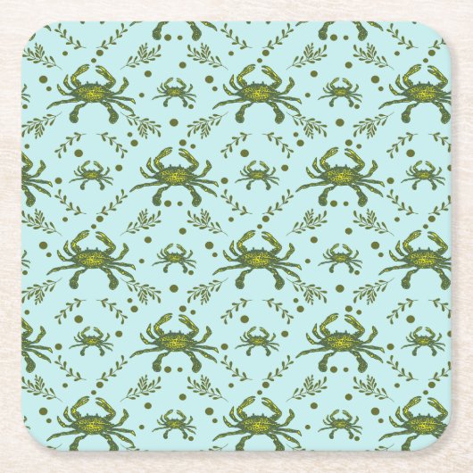 Aquatic Crabs Pattern Rechteckiger Pappuntersetzer (Vorderseite)