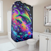 "Aquatic Dance: Neon Serenity Vorhang" Duschvorhang (Beispiel)