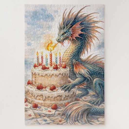 Aquatic Dragon Birthday Puzzle (Vertikal)