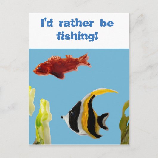Aquatic Fish Art Funny Fisch Postkarte (Vorderseite)