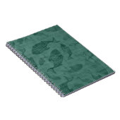 Aquatic Fish Stencil Art Teal Bokeh Pattern Notizblock (Rechte Seite)