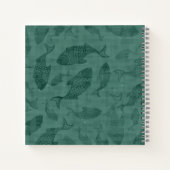 Aquatic Fish Stencil Art Teal Bokeh Pattern Notizblock (Rückseite)