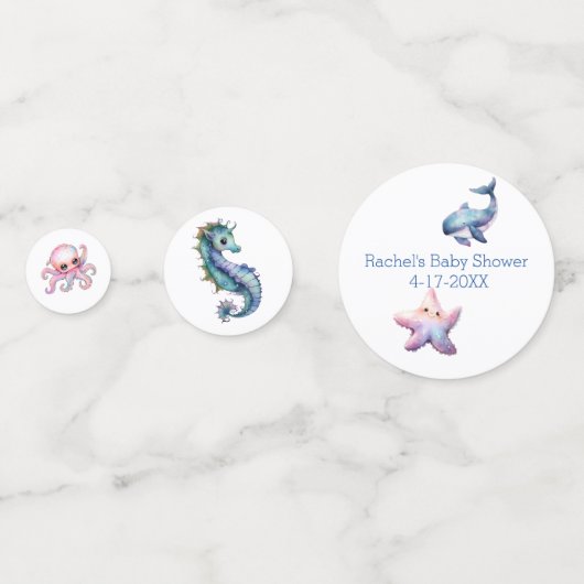 Aquatic Friends Baby Dusche Konfetti (Vorderseiten)