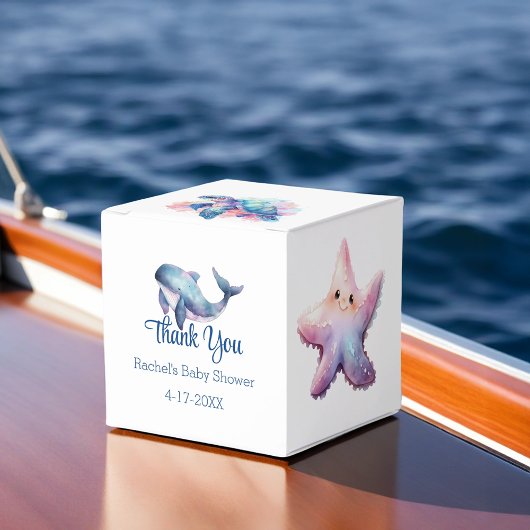 Aquatic Friends Babydusche Vielen Dank Geschenkschachtel