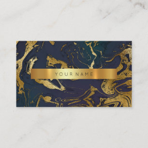 Aquatic Gold Marble Vip Business Card Visitenkarte