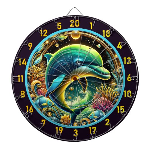 Aquatic Joy Dolphin Dartboard Set Dartscheibe (vorne)