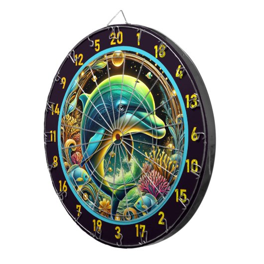 Aquatic Joy Dolphin Dartboard Set Dartscheibe (Vorderseite rechts)