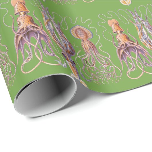 Aquatic Life Haeckel Octopus Paper Wrap Geschenkpapier (Rolleneckpunkt)