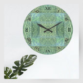 Aquatic Ocean Green and Seafoam Patchwork Wall Große Wanduhr