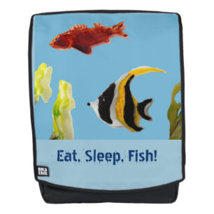 Aquatic Painting Funny Fish Custom Rucksack