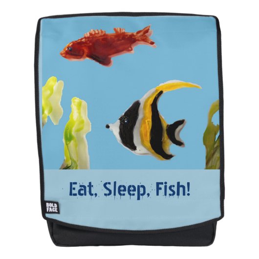 Aquatic Painting Funny Fish Custom Rucksack (Vorderseite)