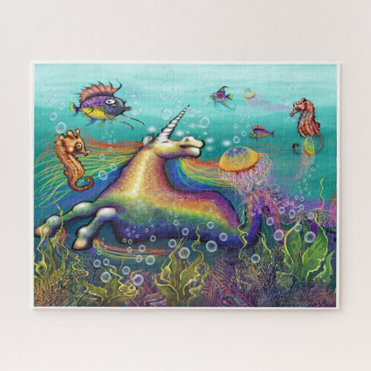 Aquatic Rainbow Unicorn Puzzle (Horizontal)