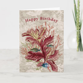 Aquatic Red Coral Seaweed Fisch Geburtstag Karte